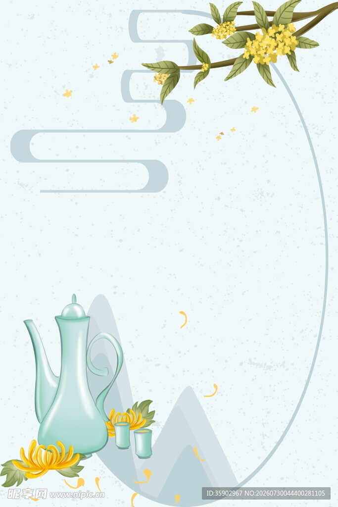 中式茶韵雅致春日品茶景