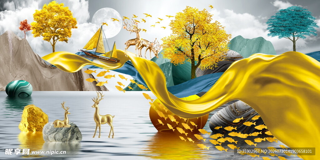 梦幻金秋自然精灵共舞