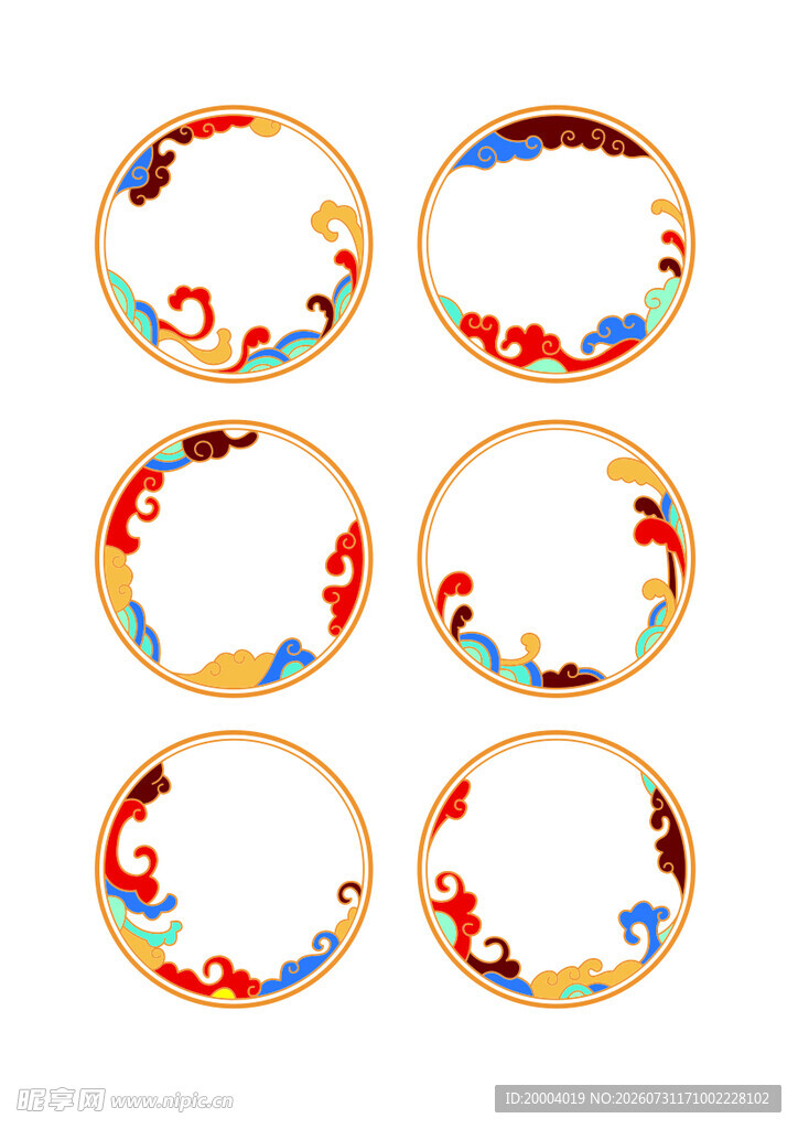 彩色图案圆形装饰环