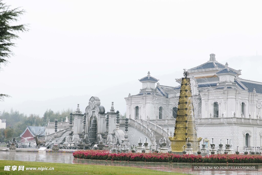 宏伟宫殿建筑景观