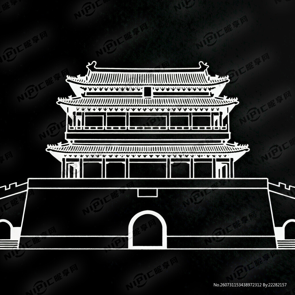 德胜门剪影图 体现细节