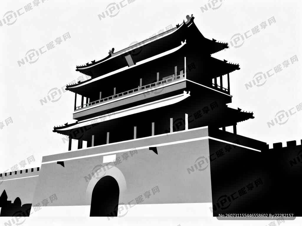 北京德胜门剪影图 体现细节