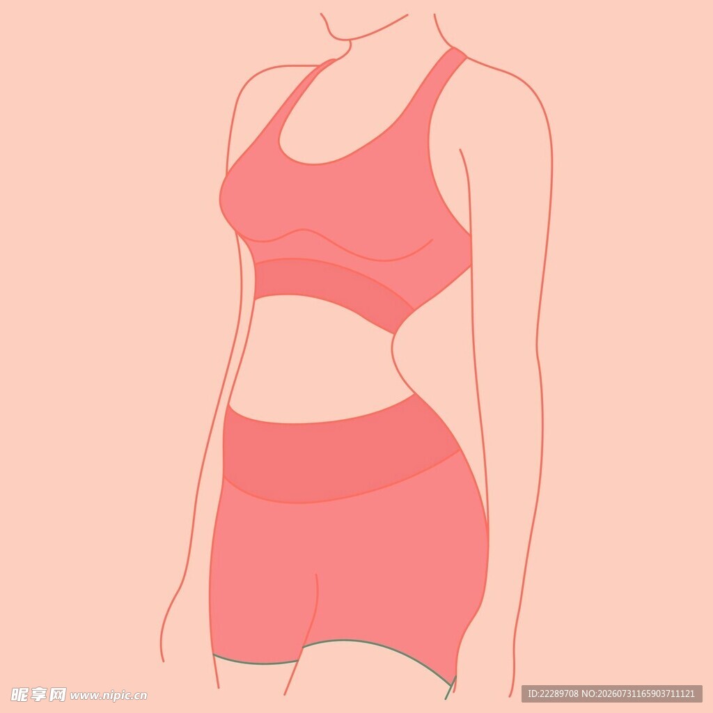 粉色运动装女性插画