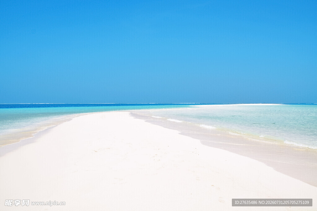 纯净海滩碧海蓝天美景