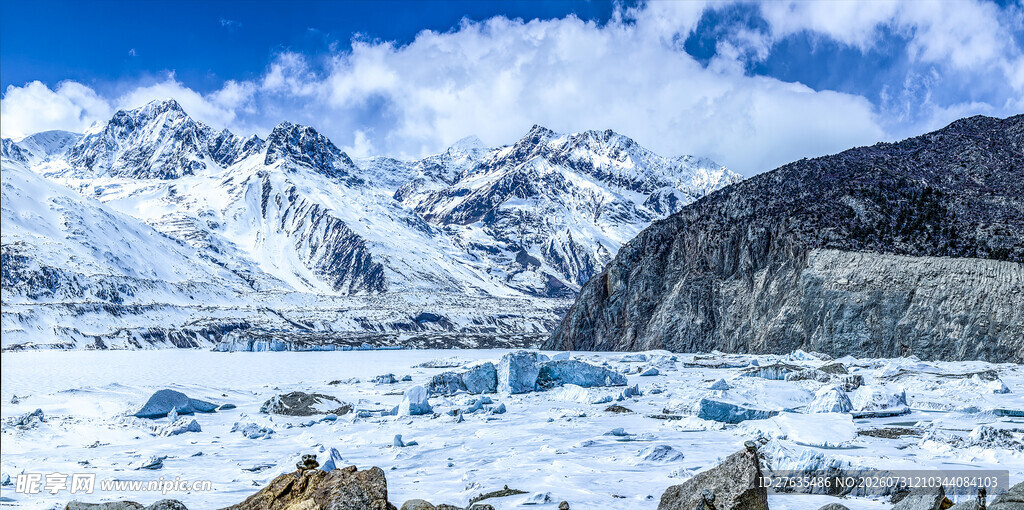 壮丽雪山冰川景观
