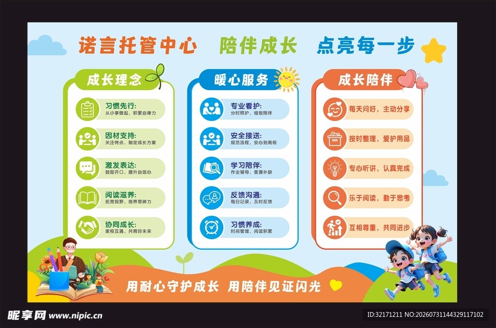 托管文化墙 海报