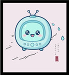手绘矢量图可爱卡通电视形象插画