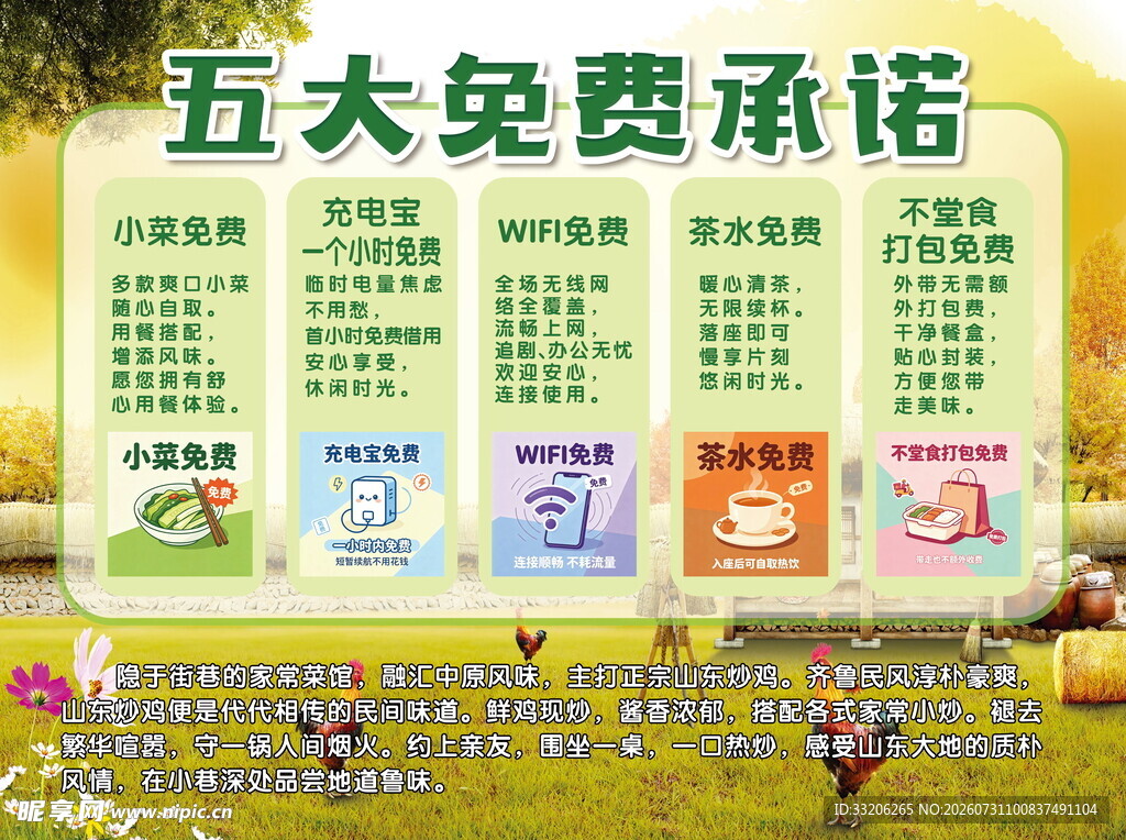 五大免费承诺