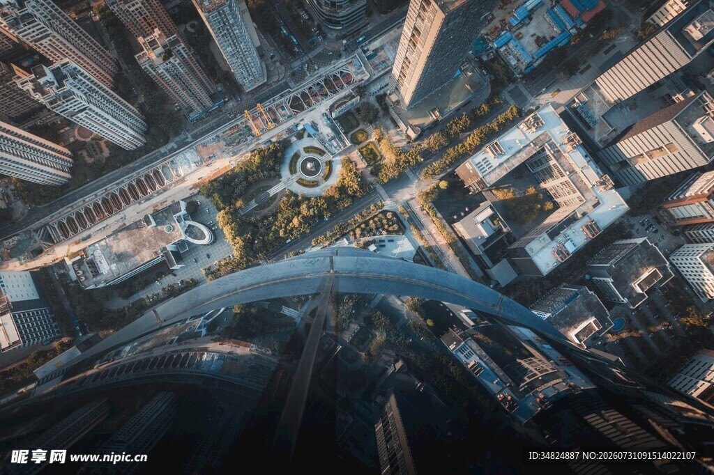 俯瞰繁华都市建筑景观