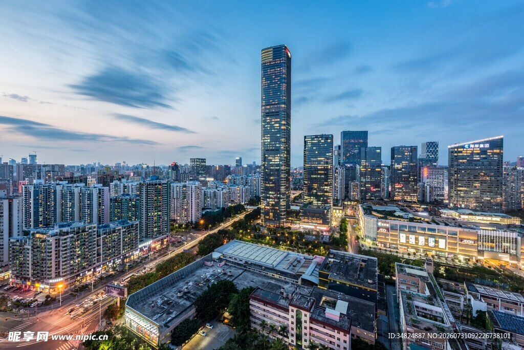 都市璀璨夜景俯瞰图