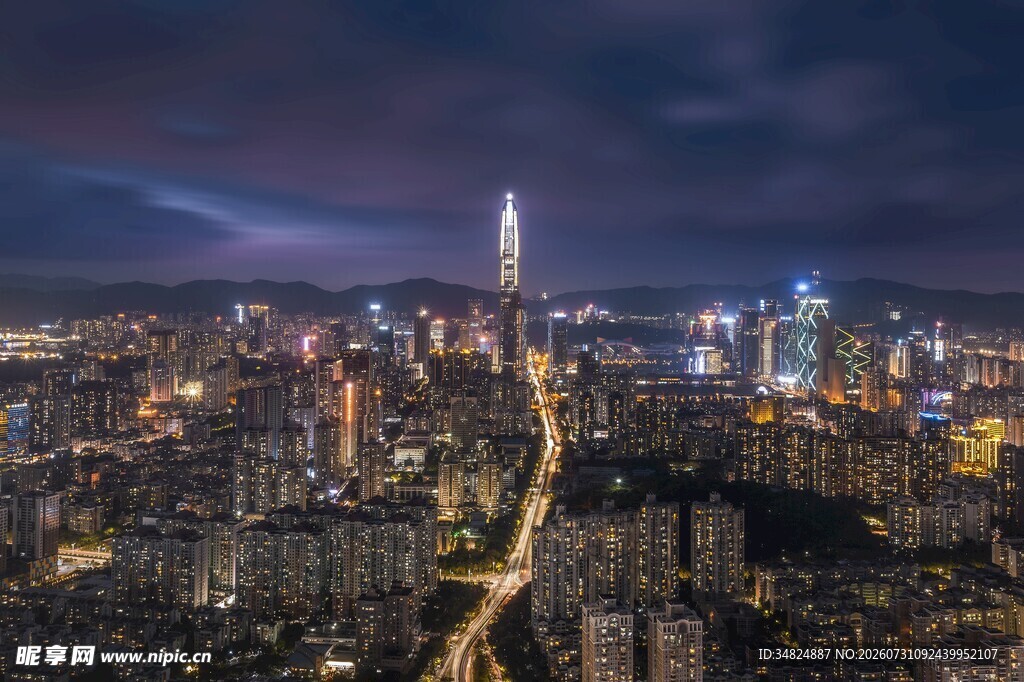 璀璨夜景俯瞰图
