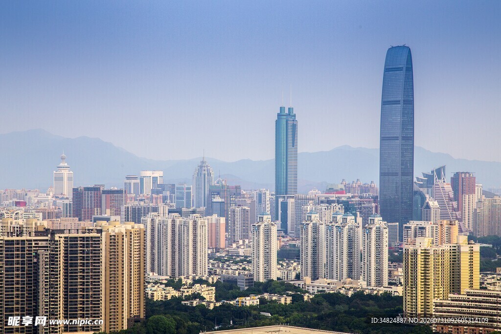 繁华都市天际线景观