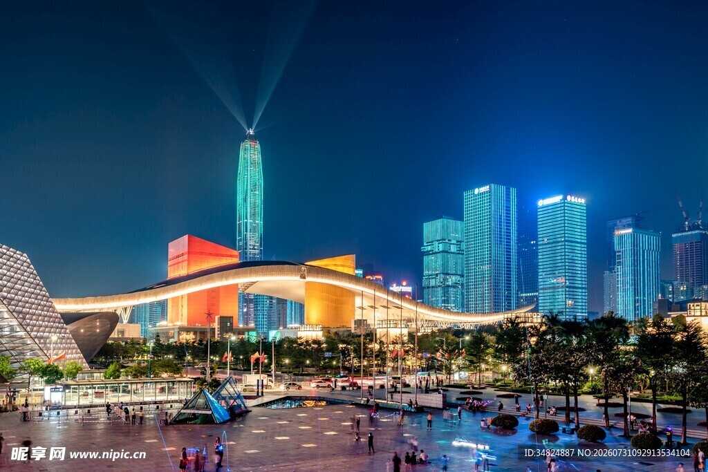 夜景璀璨城市风光