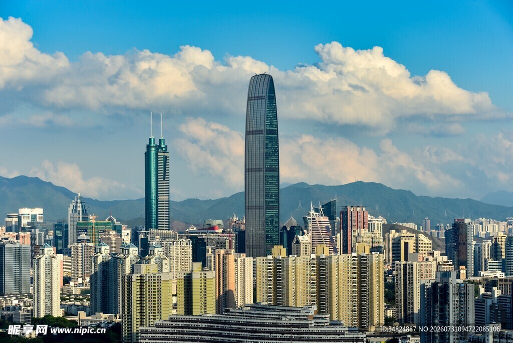 繁华都市天际线景观