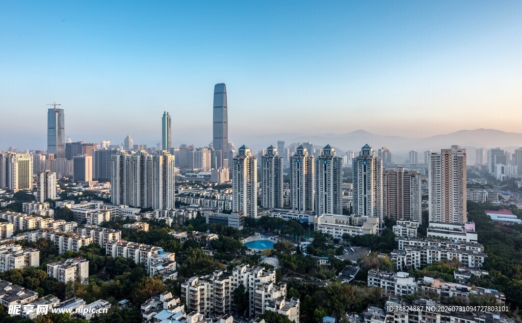 城市天际线高楼林立景观