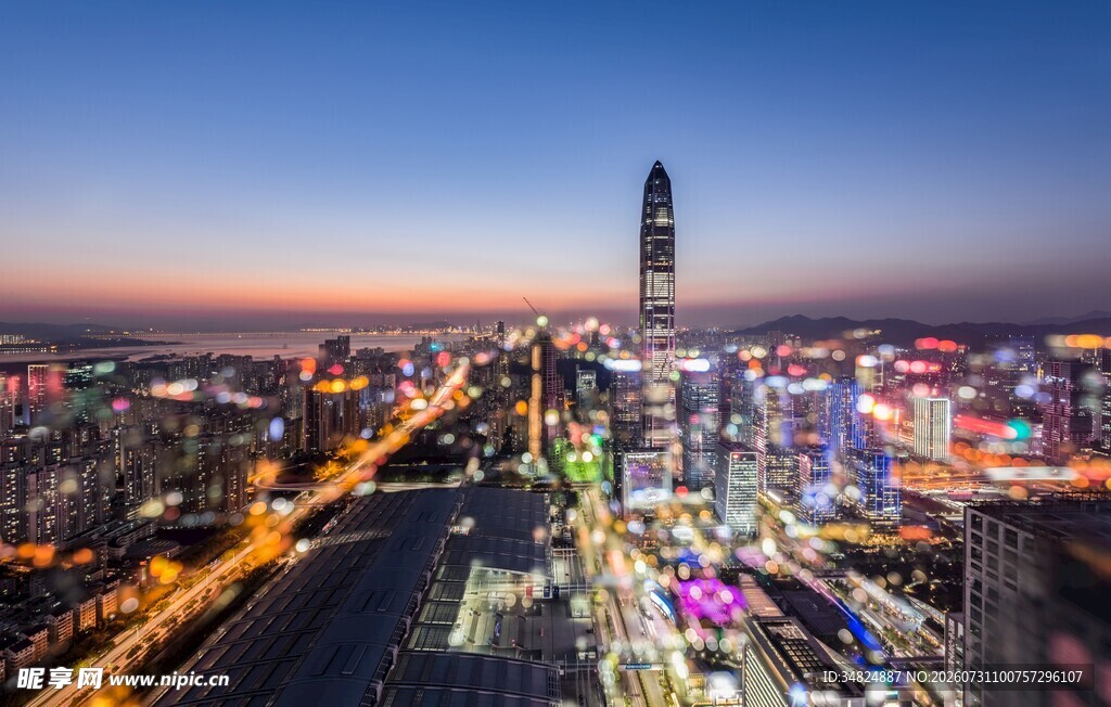 深圳璀璨夜景俯瞰图