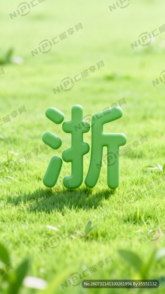 生成一个绿色的淅字的图