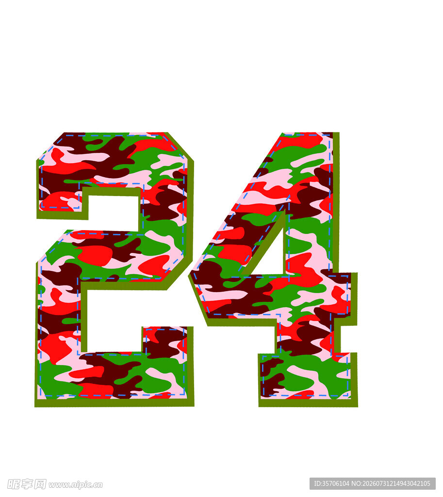 迷彩数字24