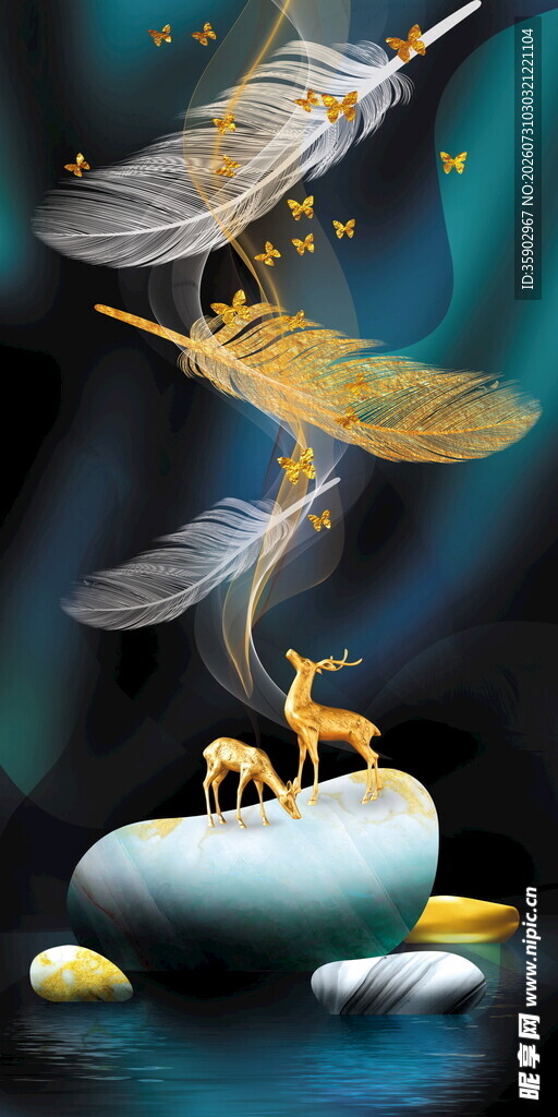 梦幻森林中的奇幻动物景象