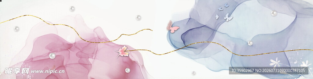 梦幻水彩抽象画