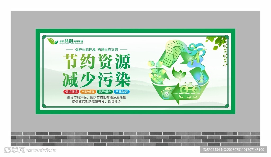 保护环境展板