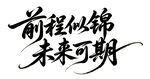 前程似锦未来可期书法字