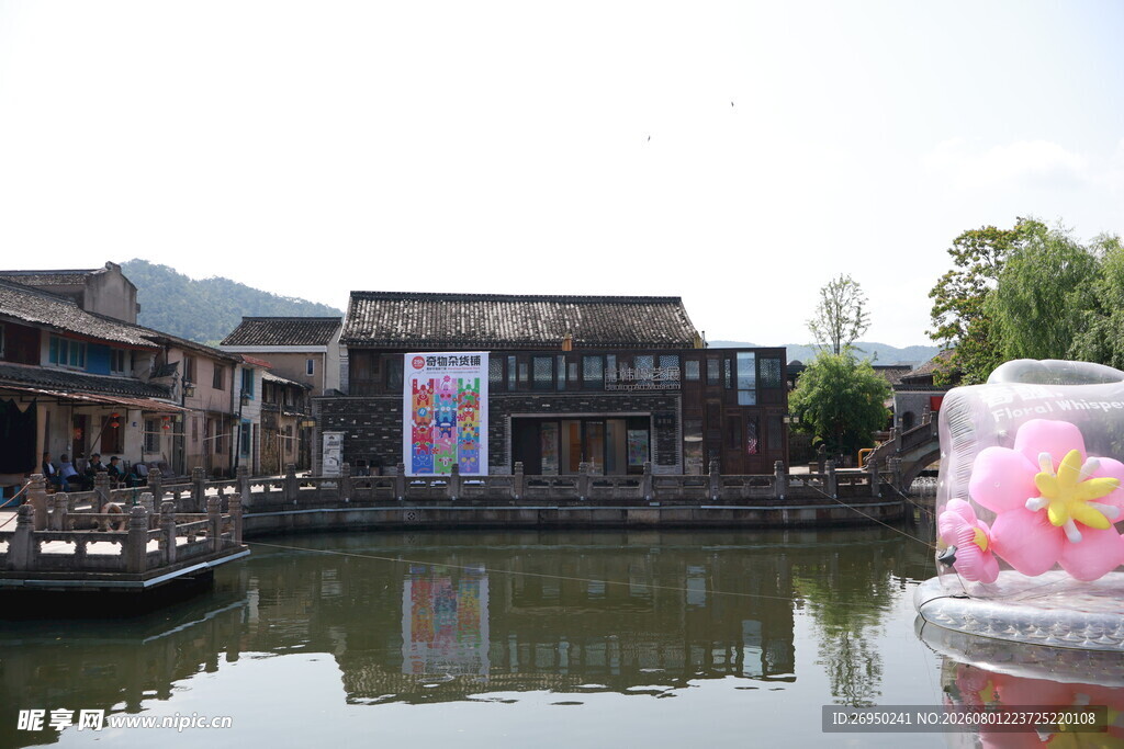 水乡古景河畔浪漫装饰