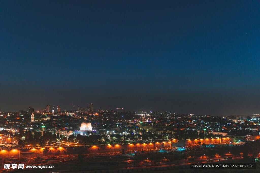 城市夜景璀璨灯火辉煌