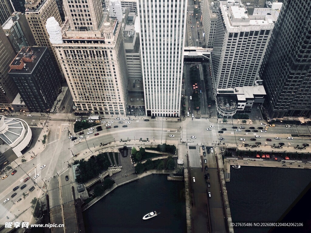 俯瞰繁华都市建筑景观