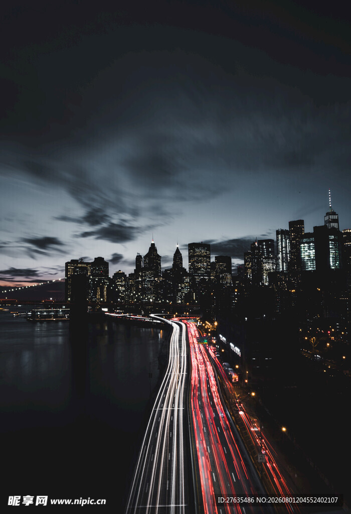 城市夜景车流光影之美