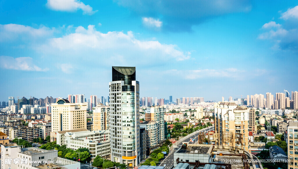 城市天际线俯瞰景观