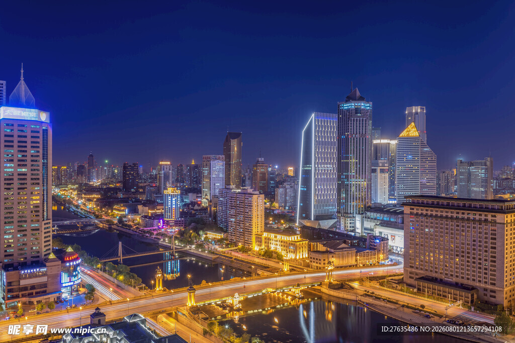 城市璀璨夜景俯瞰图