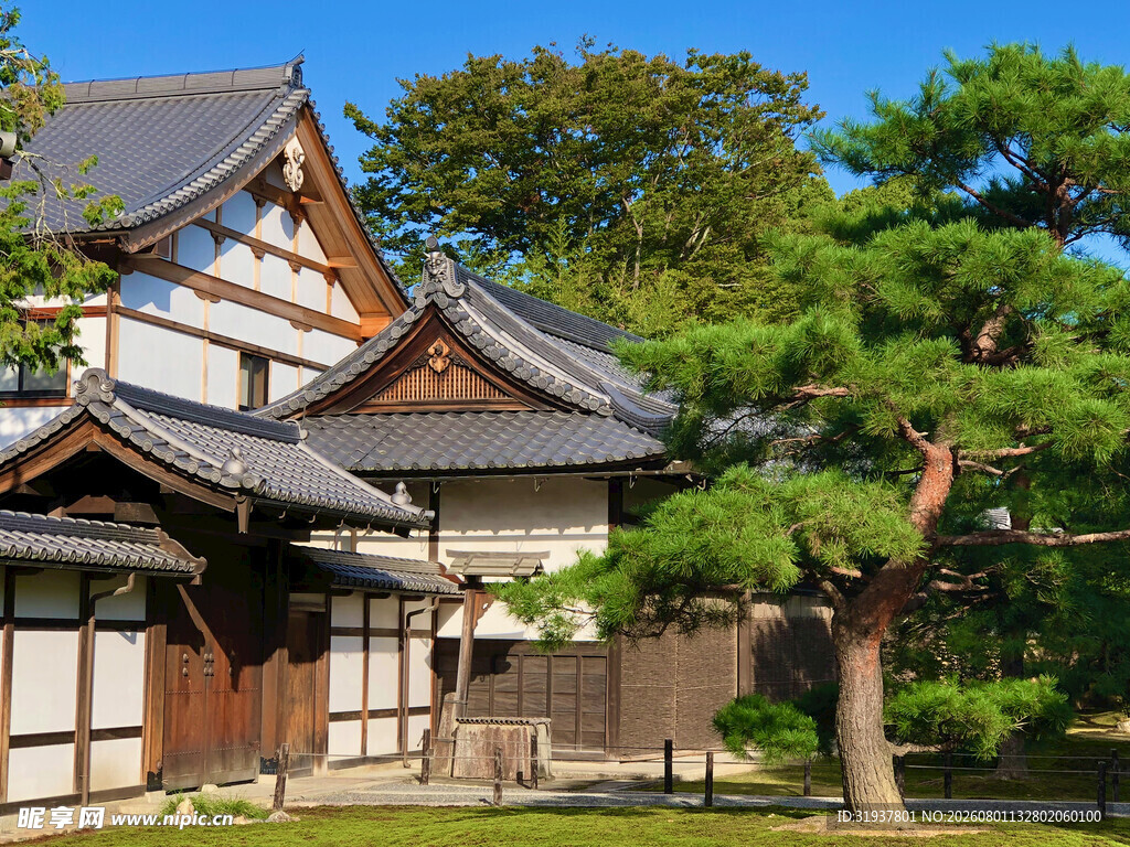 日式传统建筑与庭院景致