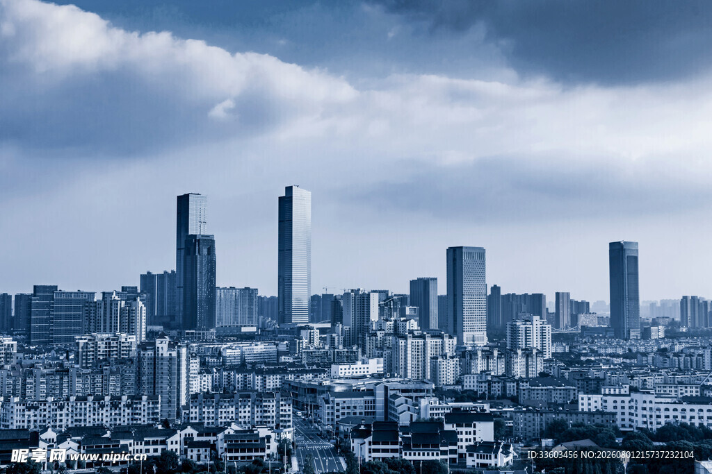 现代都市天际线景观