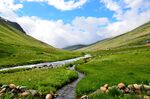 山间绿野溪流美景