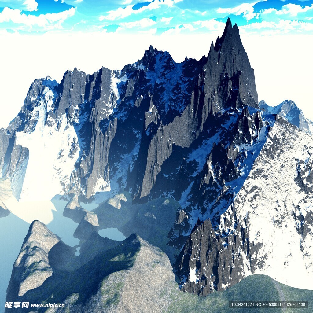 壮丽巍峨的高山景观