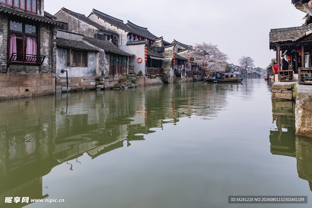 江南水乡古镇河道景观