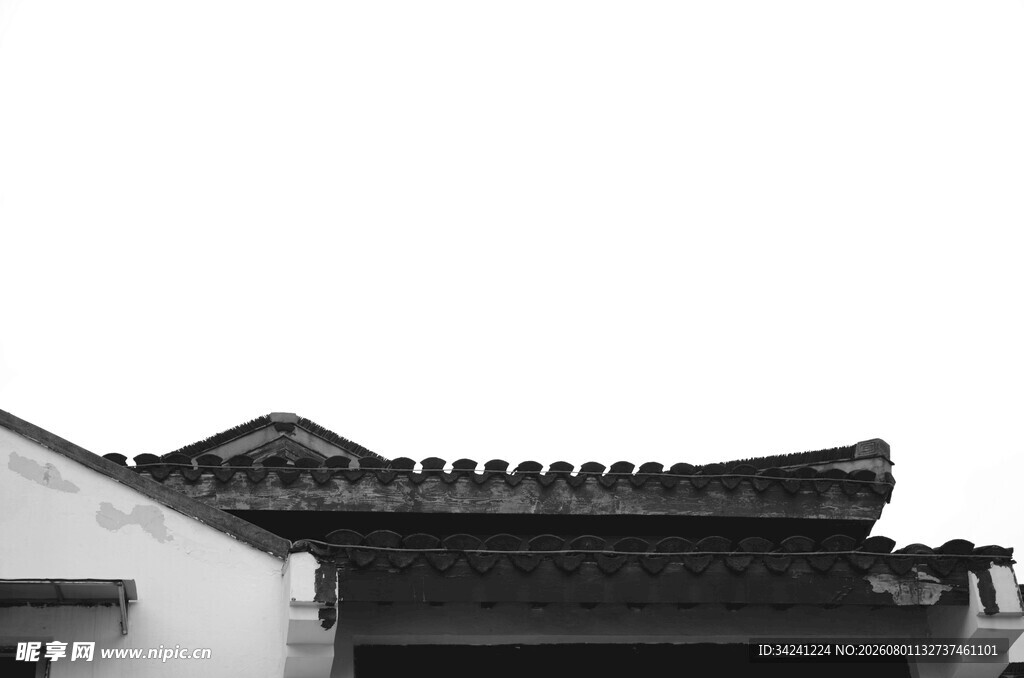 中式屋顶建筑一角