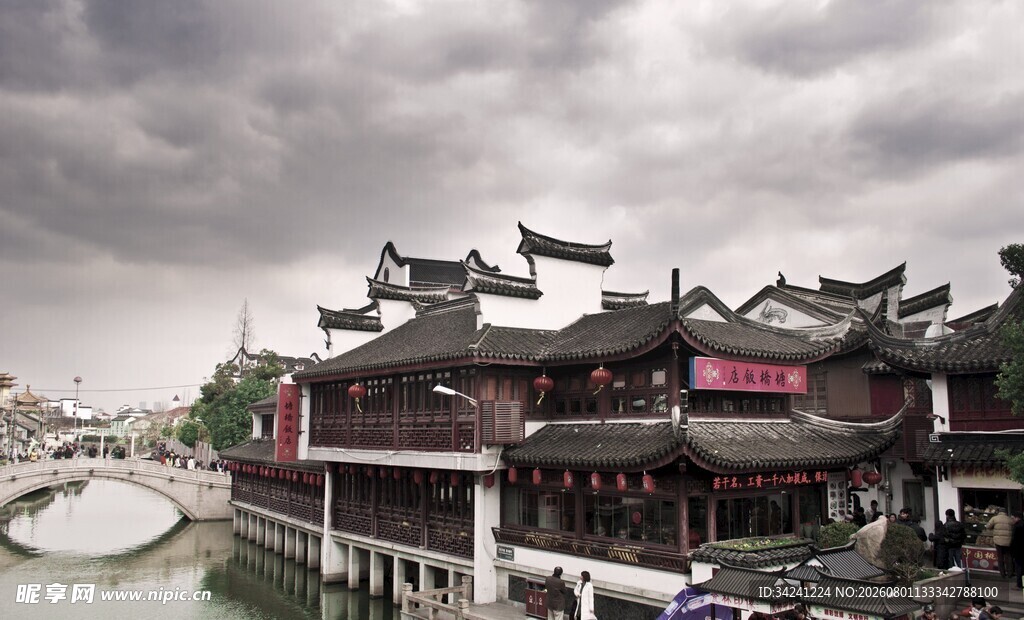 江南水乡古建筑风景图