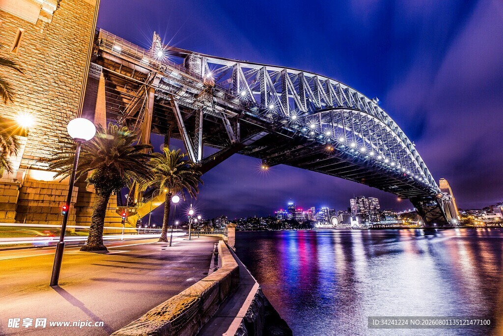 悉尼海港大桥夜景风光