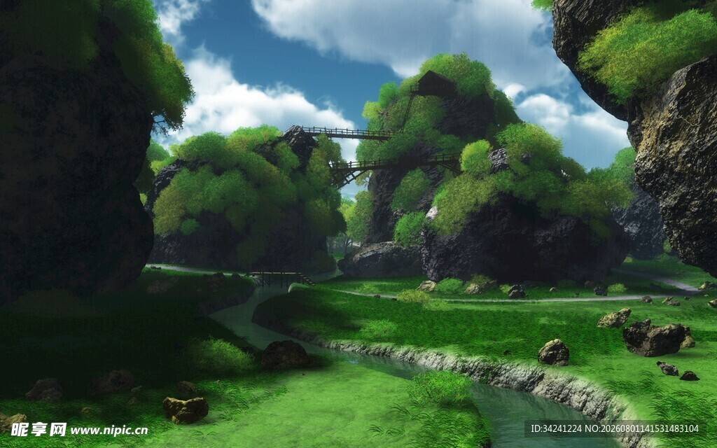 奇幻绿野仙踪般的梦幻场景
