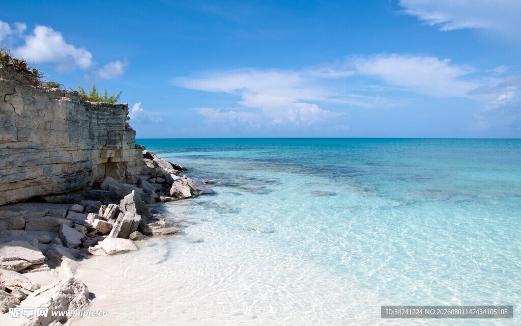 美丽海滨沙滩海景风光