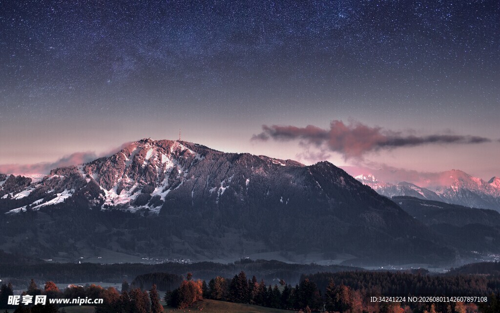 壮丽雪山星空美景