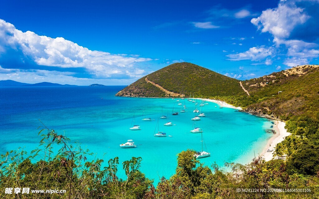 美丽海岛海岸风光景色