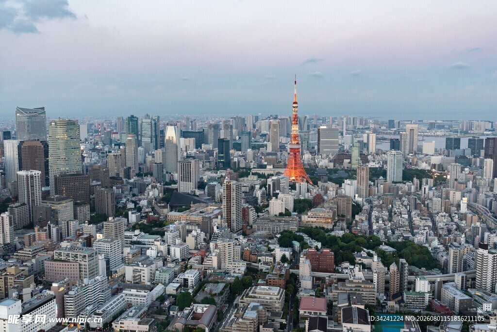 东京城市天际线与地标景观