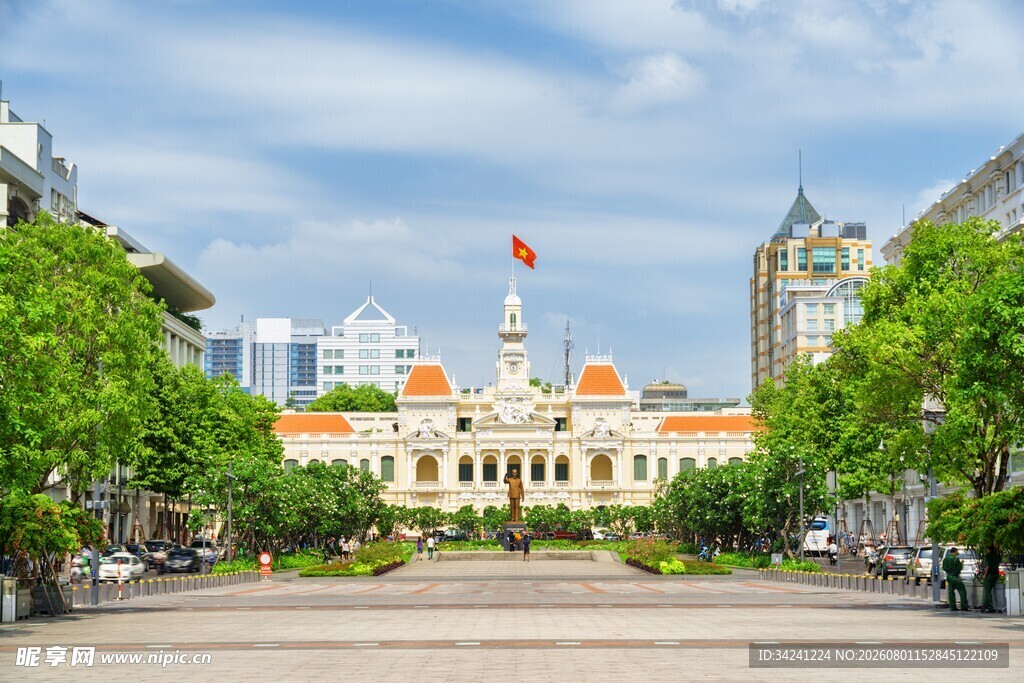 胡志明市市政厅景观