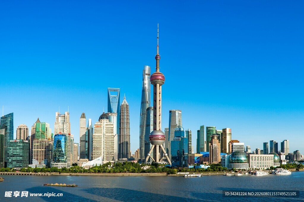 上海外滩繁华天际线