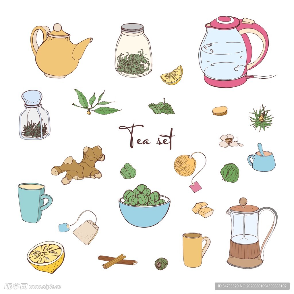 茶具插画合集