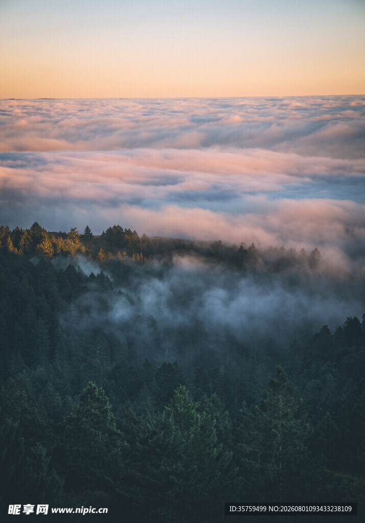 山间云海日出壮丽景象