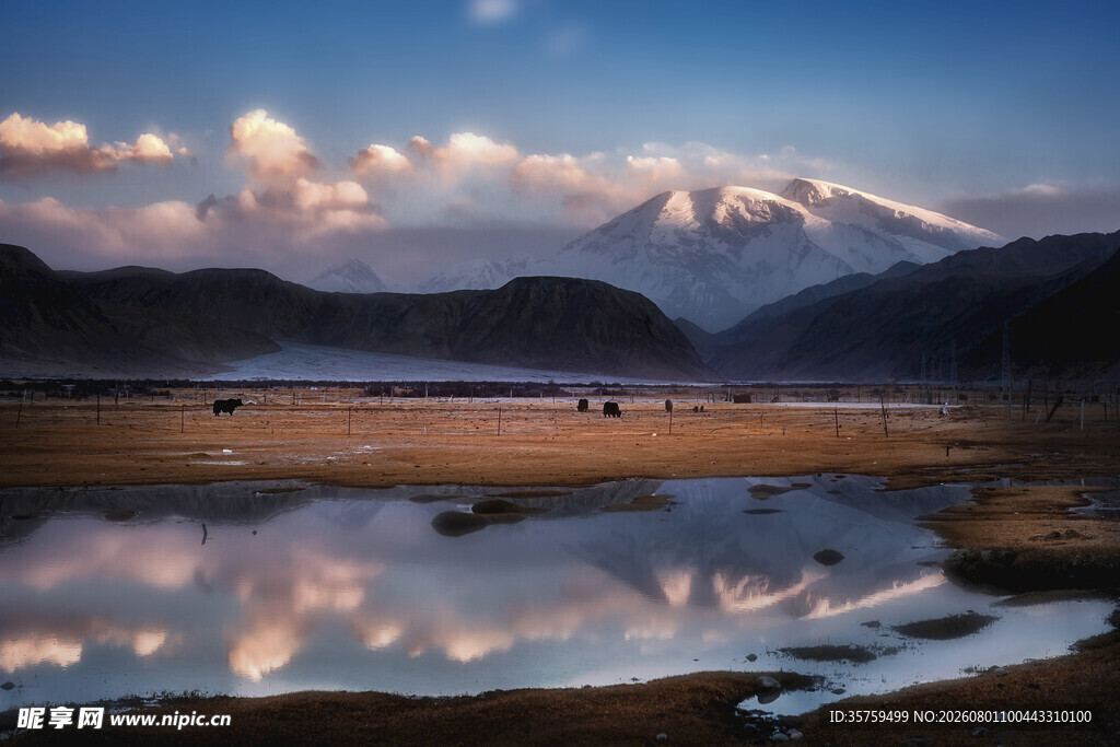 雪山湖畔美景